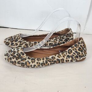 Lucky Brand Emmie Ballet Flats Animal Print Size 7 casual school office festival